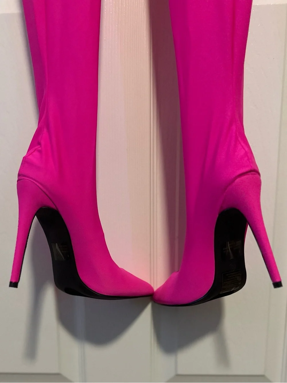 Bold Fuchsia Long-Sleeve Mock-Neck Jumpsuit Boots